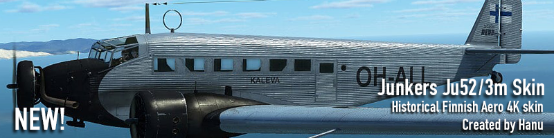 Historical Finnish Aero Junkers Ju52/3m 4K skin. Historical Finnish Aero Junkers Ju52/3m 4K skin.